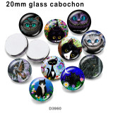 10pcs/lot  Cat  glass  picture printing products of various sizes  Fridge magnet cabochon