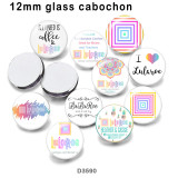 10pcs/lot  words  pattern  glass  picture printing products of various sizes  Fridge magnet cabochon