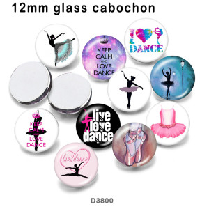 10pcs/lot   Dance   glass  picture printing products of various sizes  Fridge magnet cabochon