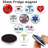 10pcs/lot  Nurse   glass  picture printing products of various sizes  Fridge magnet cabochon