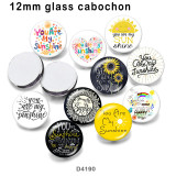 10pcs/lot  words  Flower  glass  picture printing products of various sizes  Fridge magnet cabochon