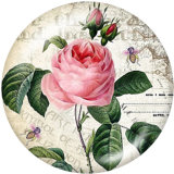 20MM  Butterfly   Elves  Flowe  Print   glass  snaps buttons