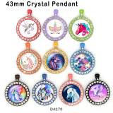 10pcs/lot  Unicorn  glass  picture printing products of various sizes  Fridge magnet cabochon