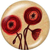 20MM  Flower  Butterfly   Print   glass  snaps buttons