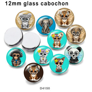 10pcs/lot   Animal  Elephant  glass  picture printing products of various sizes  Fridge magnet cabochon