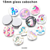 10pcs/lot  Unicorn  glass picture printing products of various sizes  Fridge magnet cabochon