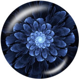 20MM   Flower  peacock   Flower   Print   glass  snaps buttons
