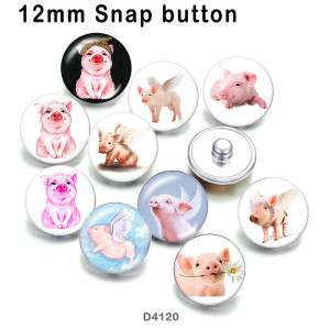 10pcs/lot  pig  glass  picture printing products of various sizes  Fridge magnet cabochon