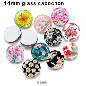 10pcs/lot  Flower  glass picture printing products of various sizes  Fridge magnet cabochon