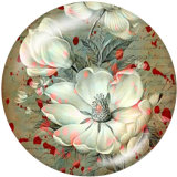 20MM   Pretty   Flower   Print   glass  snaps buttons