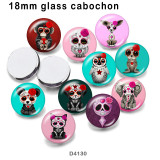10pcs/lot  Dog  skull  glass  picture printing products of various sizes  Fridge magnet cabochon
