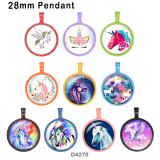 10pcs/lot  Unicorn  glass  picture printing products of various sizes  Fridge magnet cabochon