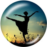20MM  Dance  love   Print   glass  snaps buttons