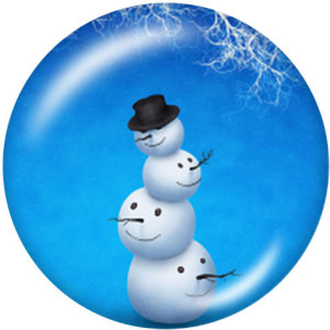 20MM  USA  Flag   Snowman  Print   glass  snaps buttons