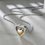 55CM chain Fashion double love stainless steel necklace