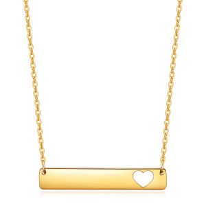 46CM chain Fashion Trendy Stainless Steel Square Love Women Necklace