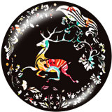 20MM  Deer  lion   Print   glass  snaps buttons