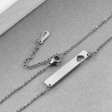 46CM chain Fashion Trendy Stainless Steel Square Love Women Necklace