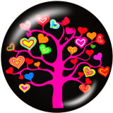 20MM  love  Flower   Ribbon  Print   glass  snaps buttons