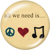 20MM  Dance  love   Print   glass  snaps buttons