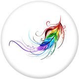 20MM  Horse  Feather  skull  Print   glass  snaps buttons
