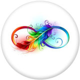 20MM  Horse  Feather  skull  Print   glass  snaps buttons