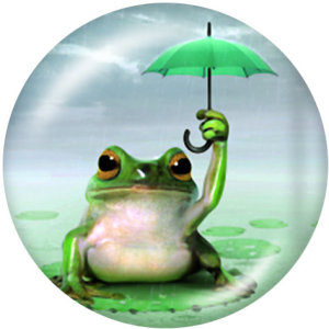 20MM  Thanksgiving   Christmas  frog  Print   glass  snaps buttons