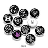 20MM  love  snowflake  Print   glass  snaps buttons