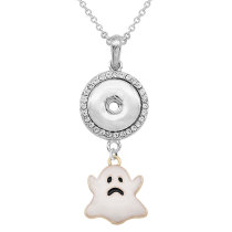 Halloween pumpkin ghost Necklace With accessories silver  fit 20MM chunks 50CM chain  snaps jewelry  necklace for girls
