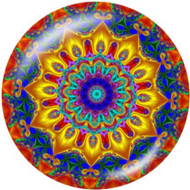 20MM  mandala   love  Print   glass  snaps buttons