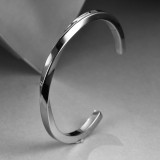 Stainless Steel C-shaped Twisted Open Bracelet Couple Bracelet
