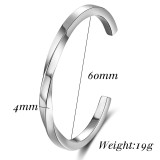 Stainless Steel C-shaped Twisted Open Bracelet Couple Bracelet