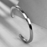Stainless Steel C-shaped Twisted Open Bracelet Couple Bracelet