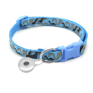 Patch collar, camouflage bell collar, cat collar fit  1 18&20MM snap buttom snap jewelry
