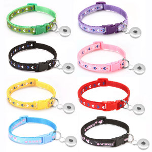 Pet Patch Bell Collar Cat Dog Collar Collar Collar Collar Cat Head Collar Small Dog fit  1 18&20MM snap buttom snap jewelry