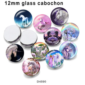 10pcs/lot  Unicorn  glass picture printing products of various sizes  Fridge magnet cabochon