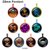 10pcs/lot  skull   glass picture printing products of various sizes  Fridge magnet cabochon
