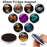 10pcs/lot  skull   glass picture printing products of various sizes  Fridge magnet cabochon