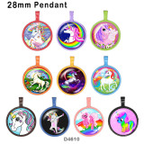 10pcs/lot  Unicorn  glass picture printing products of various sizes  Fridge magnet cabochon