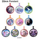 10pcs/lot  Unicorn  glass picture printing products of various sizes  Fridge magnet cabochon