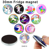10pcs/lot  Unicorn  glass picture printing products of various sizes  Fridge magnet cabochon
