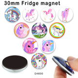 10pcs/lot  Unicorn  glass picture printing products of various sizes  Fridge magnet cabochon