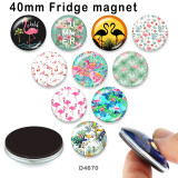 10pcs/lot   Flamingo   glass picture printing products of various sizes  Fridge magnet cabochon