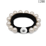 1 buttons Elastic pearl bracelet to tie the hair and elastic bands for little girls' wrists type Bracelet  fit 12mm snaps chunks