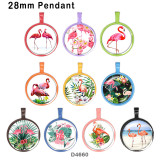 10pcs/lot   Flamingo   glass picture printing products of various sizes  Fridge magnet cabochon