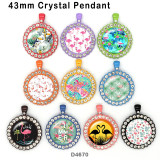 10pcs/lot   Flamingo   glass picture printing products of various sizes  Fridge magnet cabochon
