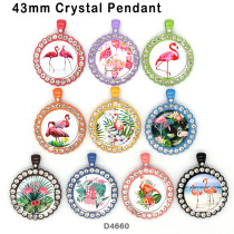 10pcs/lot   Flamingo   glass picture printing products of various sizes  Fridge magnet cabochon