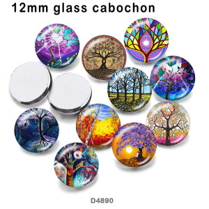 10pcs/lot  tree of life  glass picture printing products of various sizes  Fridge magnet cabochon