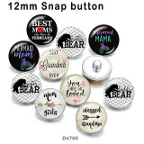 10pcs/lot  bear MAMA   glass picture printing products of various sizes  Fridge magnet cabochon