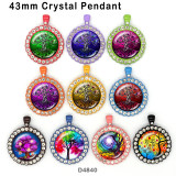 10pcs/lot  color  tree  glass picture printing products of various sizes  Fridge magnet cabochon